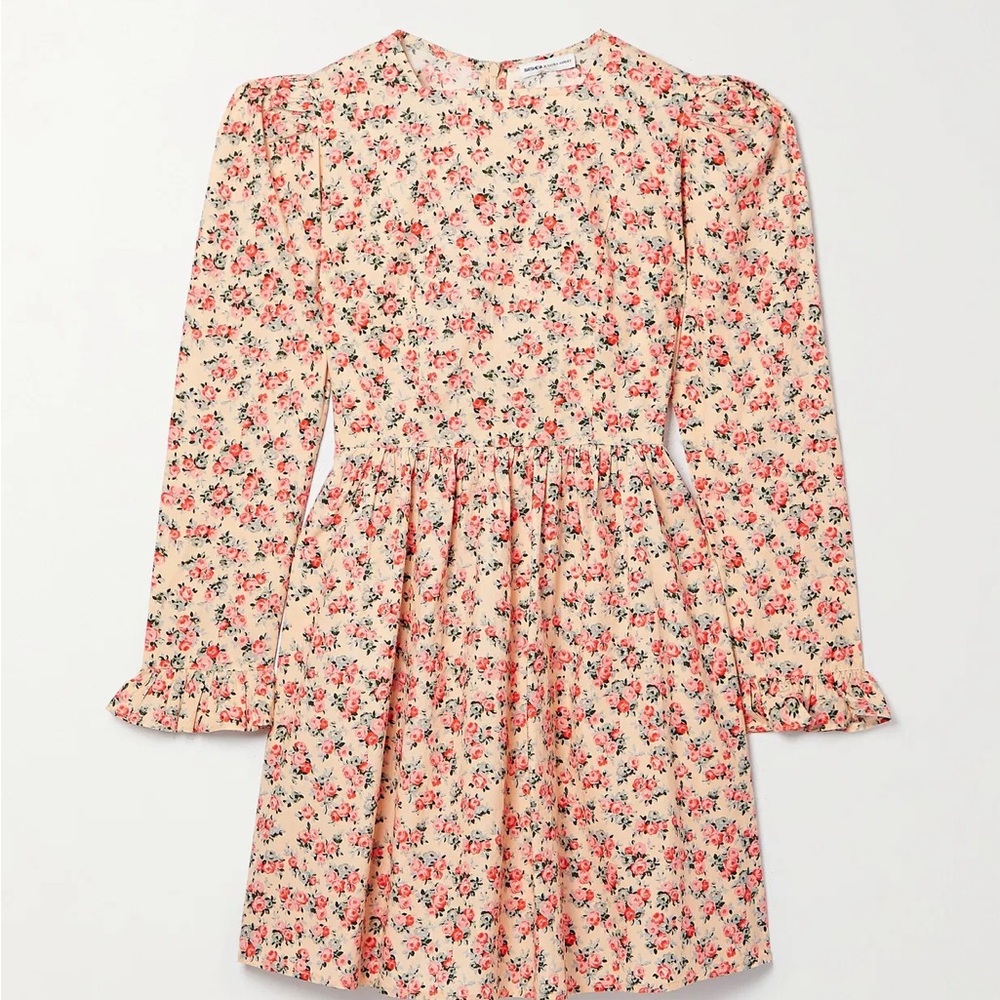 Batsheva x Laura Ashley Rowena Square Neck Mini Prairie Dress